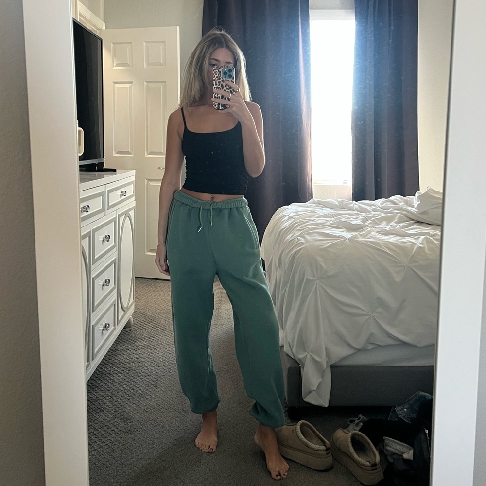 Green sweatpants